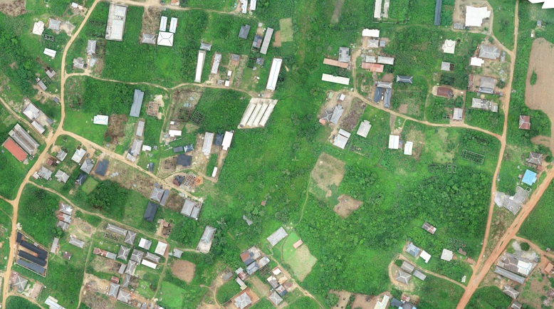 Drone aerial view used for encroachment investigation